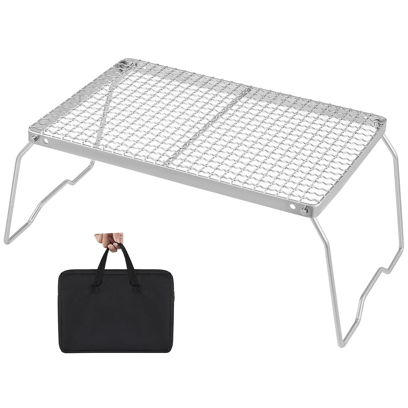 Load image into Gallery viewer, YETO POR-TABLE Campfire Grill Folding Stainless Steel Small Grilled Mesh Table
