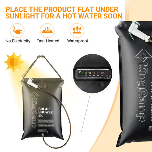 KingCamp Solar Shower Adjustable Shower