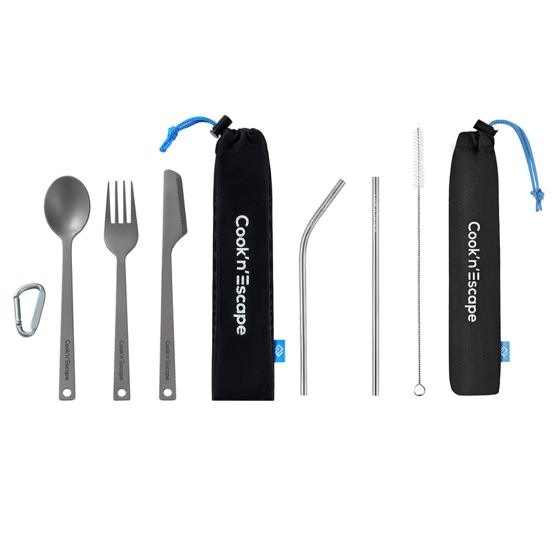 Load image into Gallery viewer, Cook&#39;n&#39;Escape Titanium Tableware Set Camping Cooking Utensils Set

