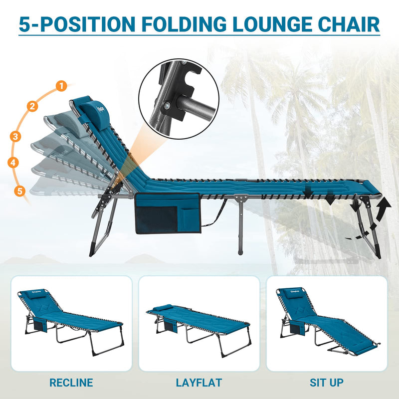 Load image into Gallery viewer, KingCamp Oversized Lounge Chair with Adjustable 5-Position
