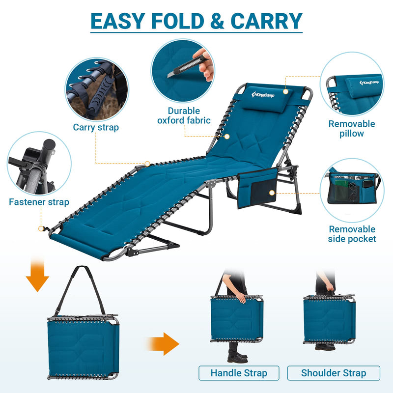 Load image into Gallery viewer, KingCamp Oversized Lounge Chair with Adjustable 5-Position
