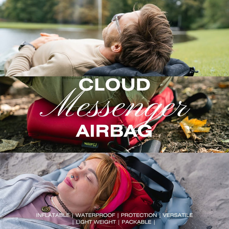 Load image into Gallery viewer, ATEPA Cloud AirBag – Ultra-Light Inflatable Shoulder Bag, Pillow, Lumbar Support &amp; Cushion Red
