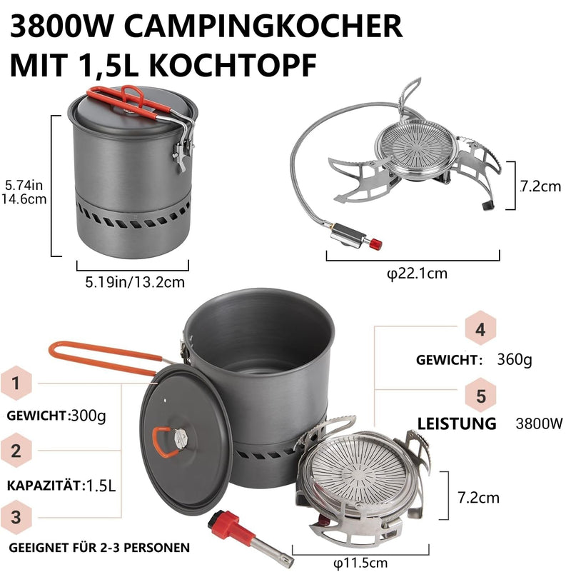 Load image into Gallery viewer, BULIN Camping Cookware Set ZH2401
