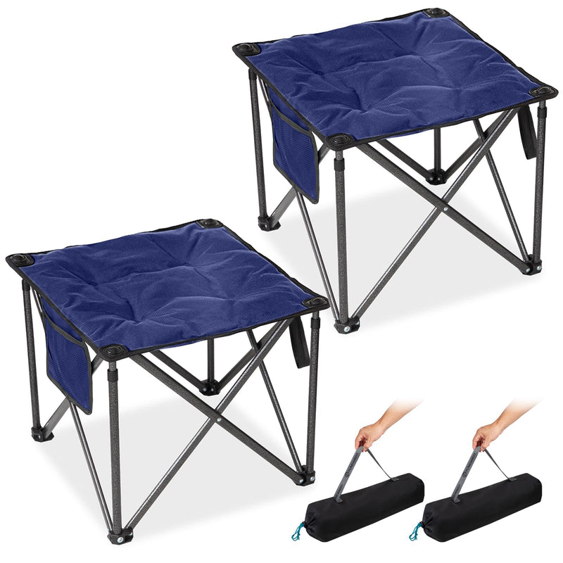 Load image into Gallery viewer, FUNDANGO Oversized Camping Stool – 18.1&quot; Wide Padded Seat, 400lb Capacity, Portable Foldable Stool for Fishing, Travel &amp; Outdoor
