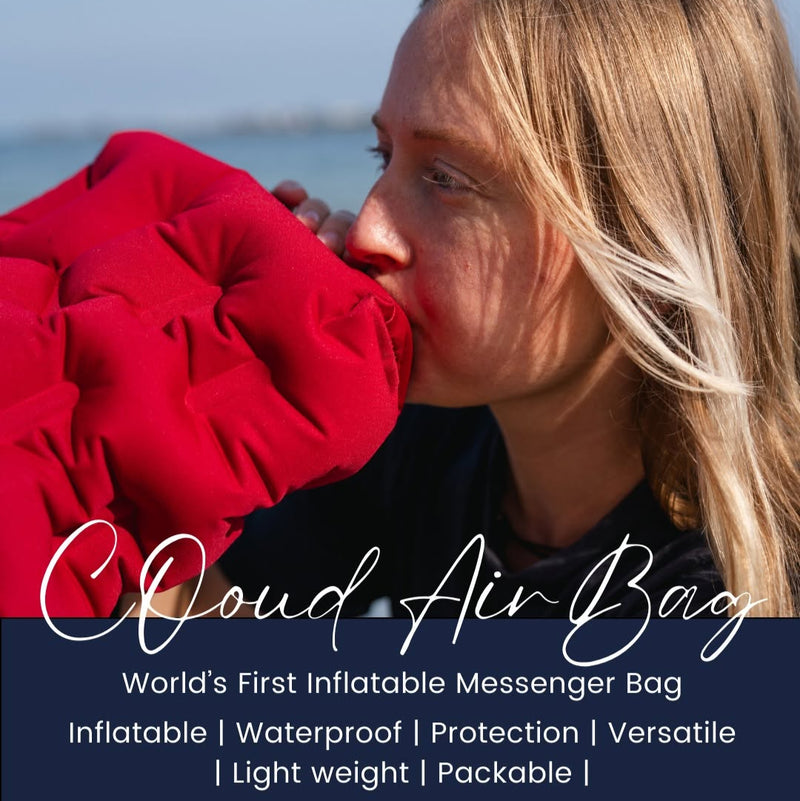 Load image into Gallery viewer, ATEPA Cloud AirBag – Ultra-Light Inflatable Shoulder Bag, Pillow, Lumbar Support &amp; Cushion Red
