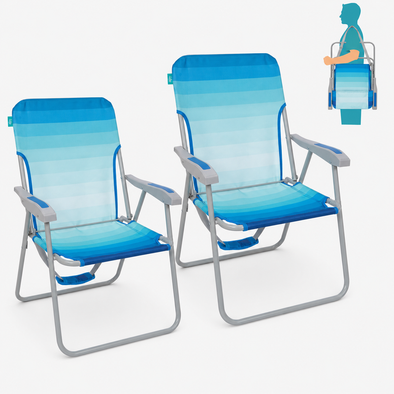 Load image into Gallery viewer, WEJOY AQUAL B10 Folding Beach Chair Lightweight Outdoor Lawn Chair with High Back, 300lb Capacity, Diamond Ripstop Fabric &amp; Shoulder Strap for Camping, Tailgating &amp; Picnics
