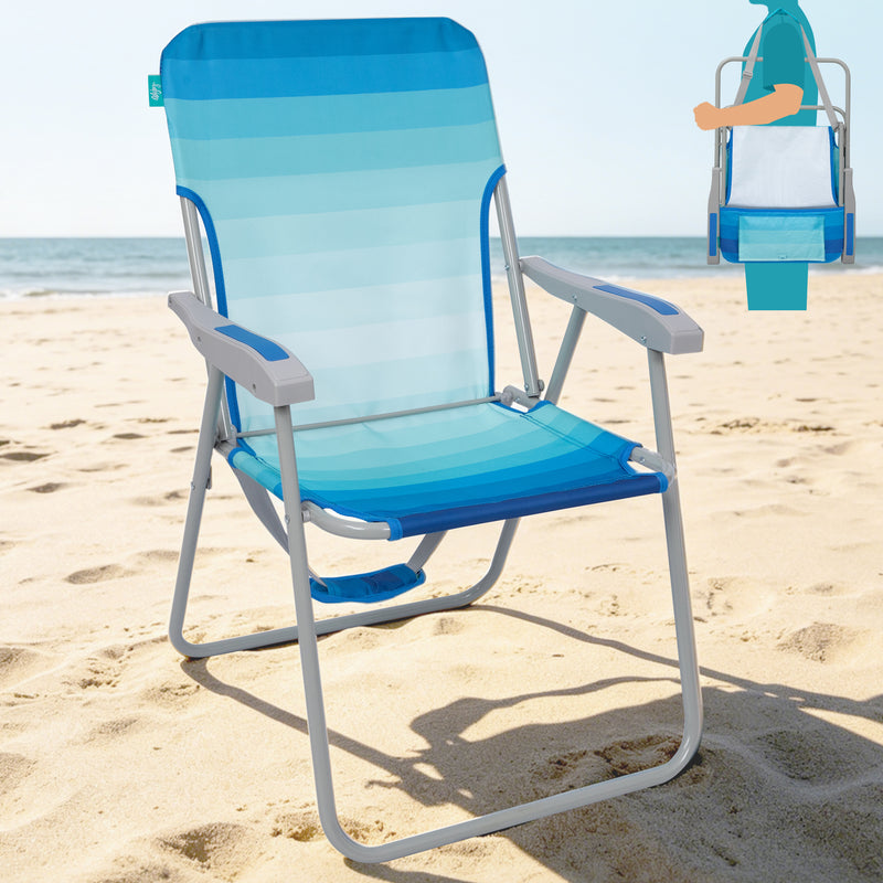 Load image into Gallery viewer, WEJOY AQUAL B10 Folding Beach Chair Lightweight Outdoor Lawn Chair with High Back, 300lb Capacity, Diamond Ripstop Fabric &amp; Shoulder Strap for Camping, Tailgating &amp; Picnics
