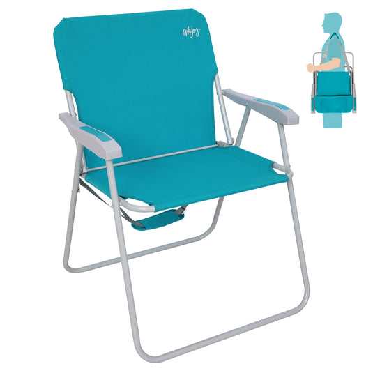 WEJOY AQUAL B10 XL Oversized Folding Beach Chair | High-Back Camping Chair with Hard Armrests