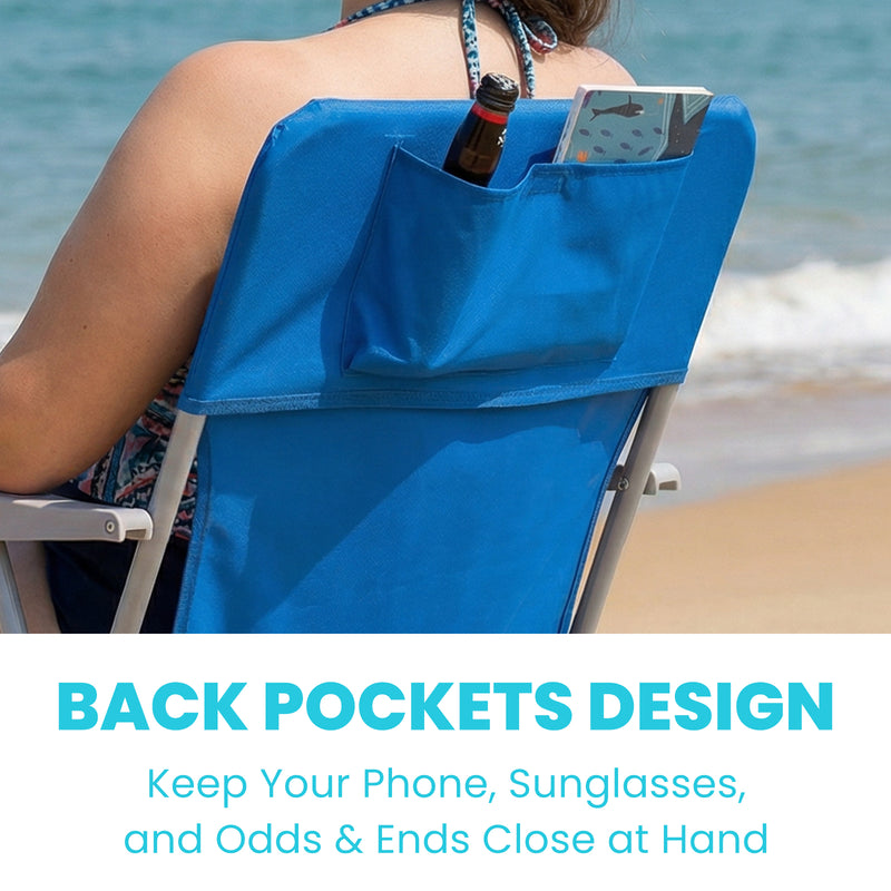 Load image into Gallery viewer, WEJOY AQUAL B10 XL Oversized Folding Beach Chair with Back Pockets Deaign Keep your Phone sunglasses and odds &amp; ends Close at Hand
