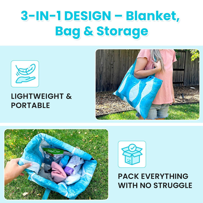 Load image into Gallery viewer, WEJOY Waterproof Picnic Blanket – Sandproof Beach Mat not only a blanket but also a tote bag
