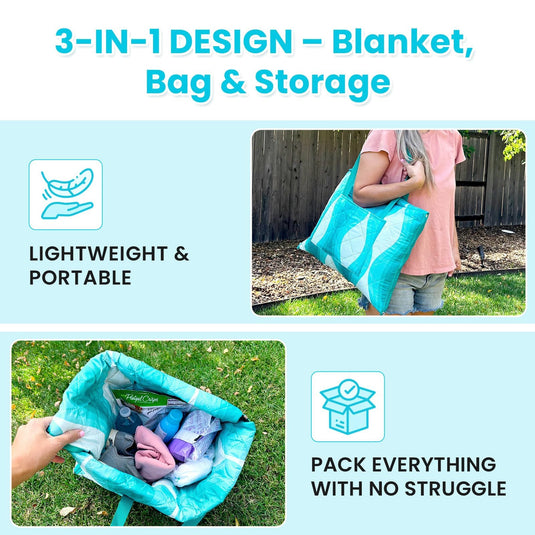 WEJOY Waterproof Picnic Blanket – Sandproof Beach Mat for 4 Adults