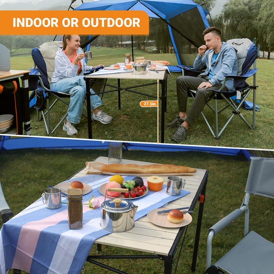 KingCamp Aluminum Roll Up Camping Foldable Table