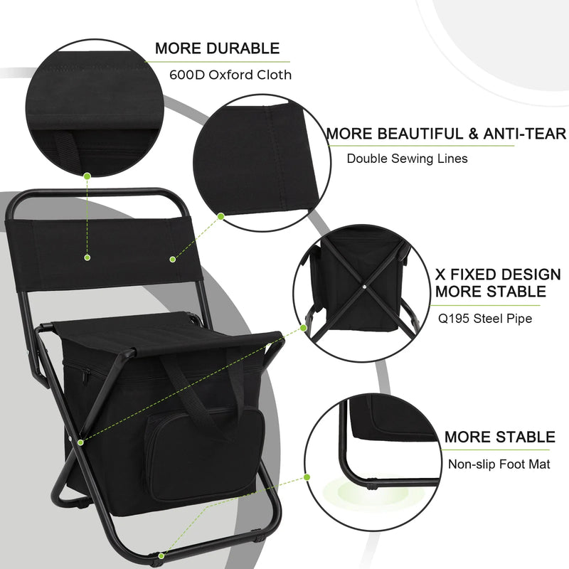 Load image into Gallery viewer, FUNDANGO 2 Pack Portable Foldable Camping Chair with Cooler Bag
