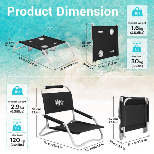 WEJOY Fully Folding Table and Chair Set