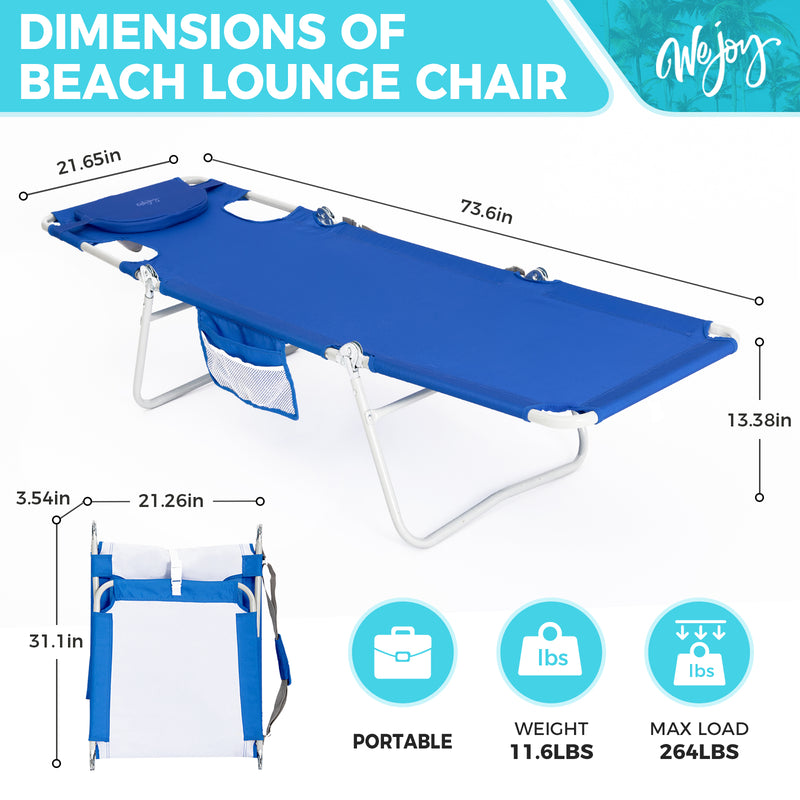 Load image into Gallery viewer, WEJOY Folding Adjustable Back Fabric Beach Lounger
