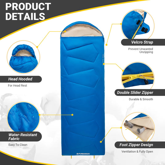 FUNDANGO WARM 200 Sleeping Bag-Envelope With Hood