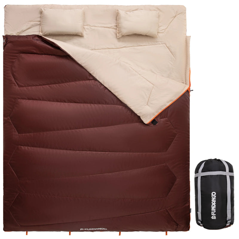 Load image into Gallery viewer, FUNDANGO COMFORT 200D Double Sleeping Bag with Hood
