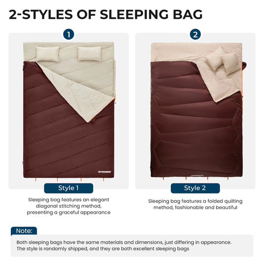 FUNDANGO COMFORT 200D Double Sleeping Bag with Hood