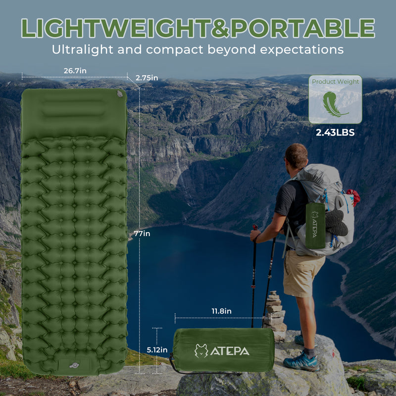 Load image into Gallery viewer, ATEPA DELUXE 7 Single Air Pad Camping Mattress
