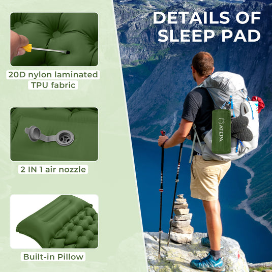 ATEPA DELUXE 7 Single Air Pad Camping Mattress