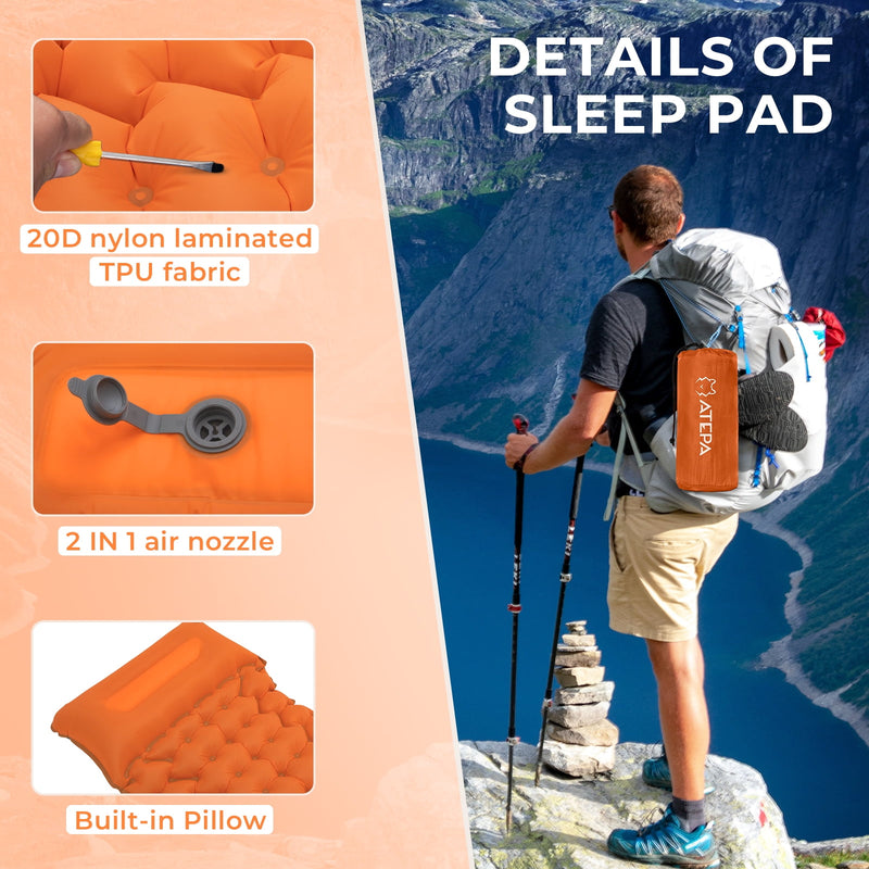 Load image into Gallery viewer, ATEPA DELUXE 7 Single Air Pad Camping Mattress
