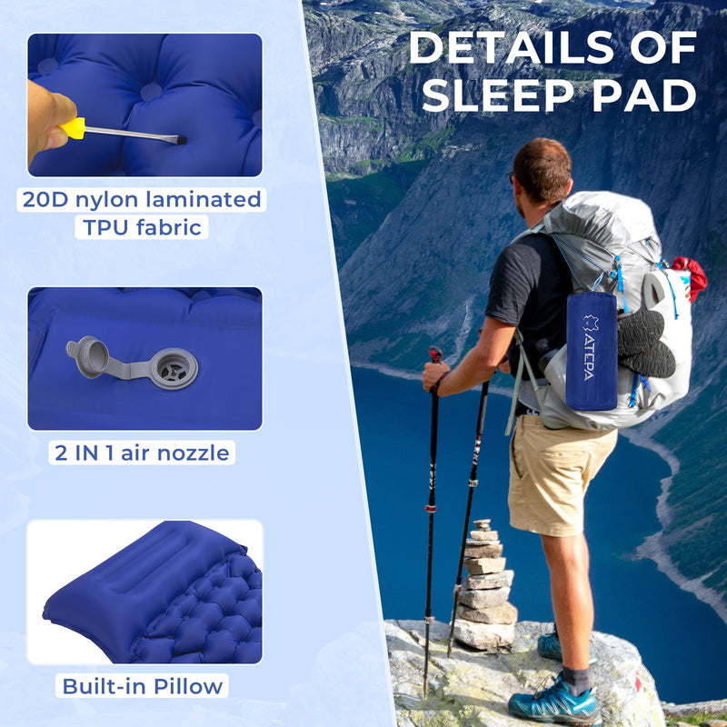 Load image into Gallery viewer, ATEPA DELUXE 7 Single Air Pad Camping Mattress
