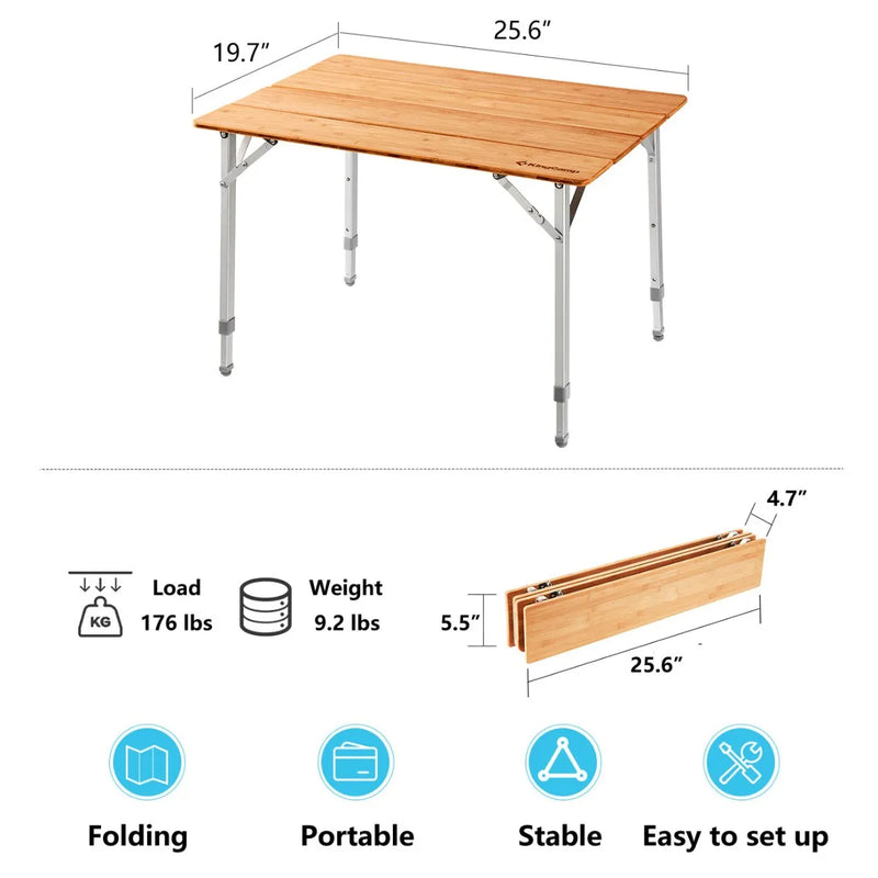 Load image into Gallery viewer, KingCamp 4-Folding Bamboo Table
