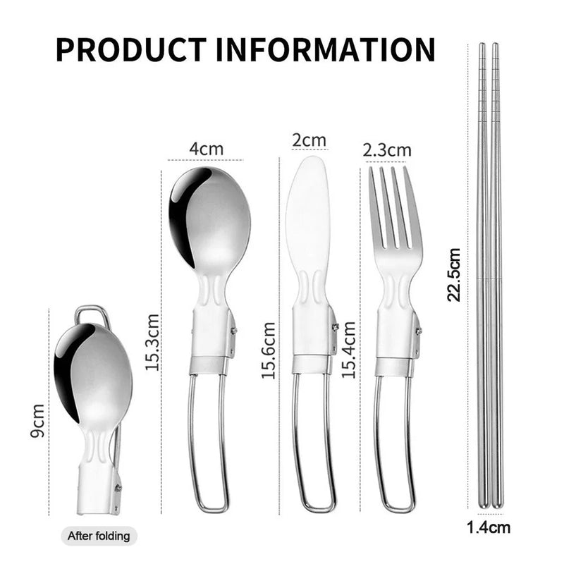 Load image into Gallery viewer, KinWild Travel Utensil Set Fork Steak Knives Folding
