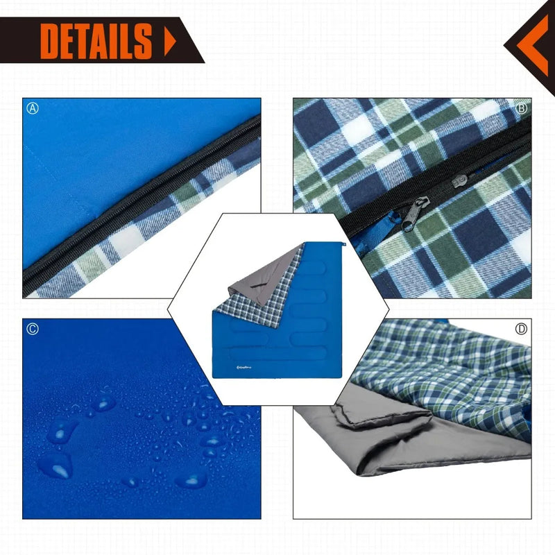 Load image into Gallery viewer, KingCamp AIRBED Double Sleeping Bag 250D Blue
