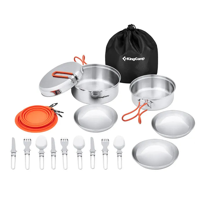 Load image into Gallery viewer, KingCamp ADVENTURER Ⅱ Stainless Steel Cookware Set
