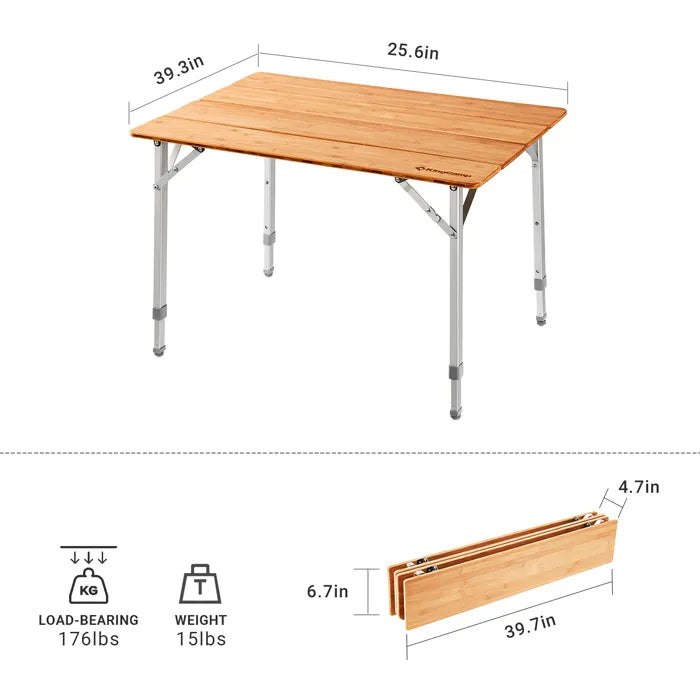 Load image into Gallery viewer, KingCamp BAMBOO 10065 4-Folding Bamboo Table L

