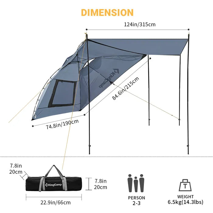 Load image into Gallery viewer, KingCamp COMPASS PLUS Sun Shelter Truck Bed Tent
