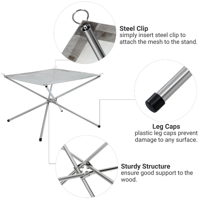 Load image into Gallery viewer, KingCamp Fire Stand Stainless Steel Bonfire Rack
