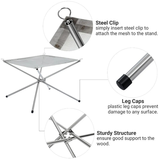 KingCamp Fire Stand Stainless Steel Bonfire Rack