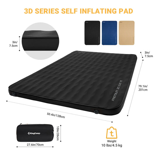 KingCamp PREMIUM 3D DUO 7.5 Double Self-inflateble Pad