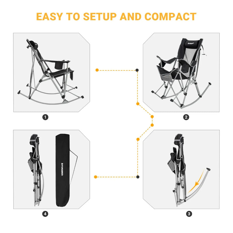 Load image into Gallery viewer, FUNDANGO Rocking Chair Folding Chair

