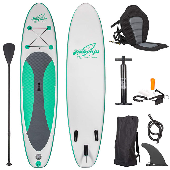 Load image into Gallery viewer, Jiubenju Inflatable Stand Up Paddle Board with Kayak Seat for Youth Adults, Supports 308 lbs Green 10&#39;6 SUP
