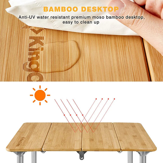 KingCamp BAMBOO 6040 4-folded Bamboo Coffee Table
