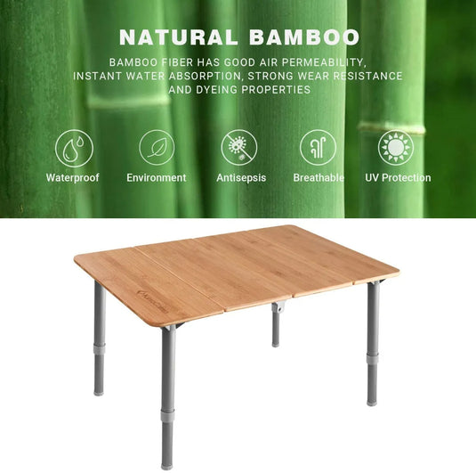 KingCamp BAMBOO 6040 4-folded Bamboo Coffee Table