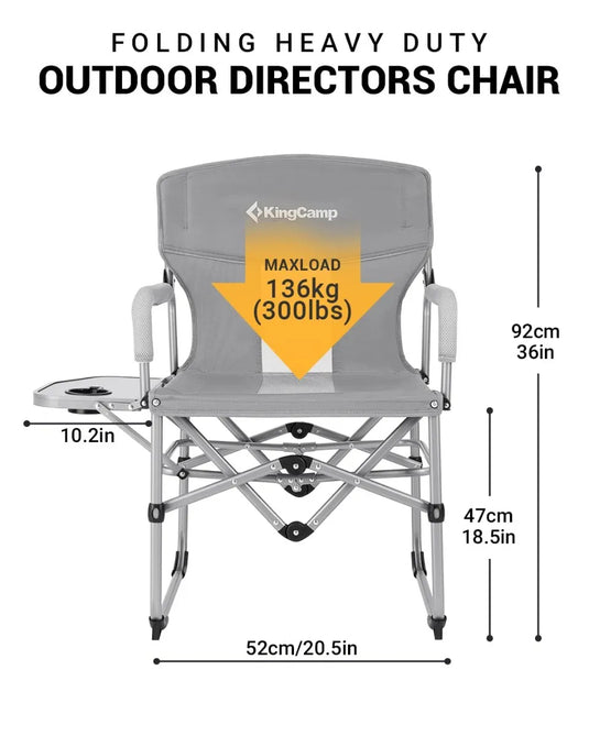 KingCamp Folding Large Director Chair with Non-slip Feet