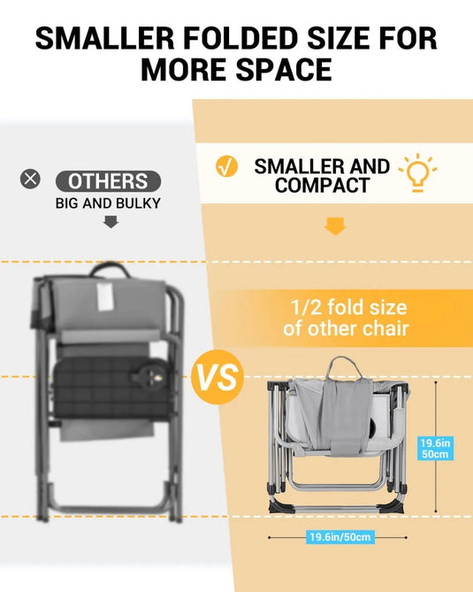 KingCamp Folding Large Director Chair with Non-slip Feet