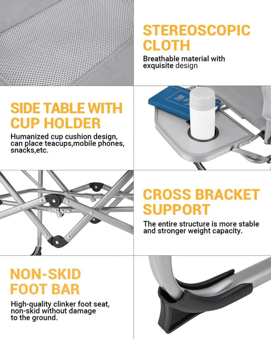 KingCamp Folding Large Director Chair with Non-slip Feet