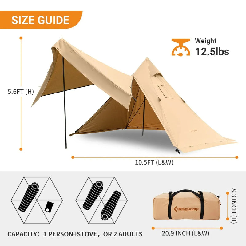 Load image into Gallery viewer, KingCamp Hot Tent with Stove Jack 4 Seasons Family Glamping Tent

