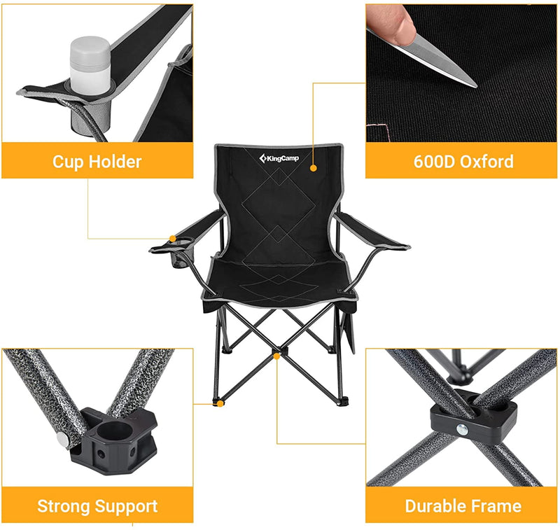 Load image into Gallery viewer, KingCamp LOTUS B10 2 Pack Folding Camping Chairs with Cup Holder
