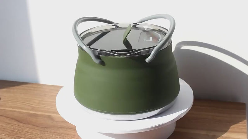Load and play video in Gallery viewer, KinWild Silicone Folding Kettle Portable Tea Cooker Pot
