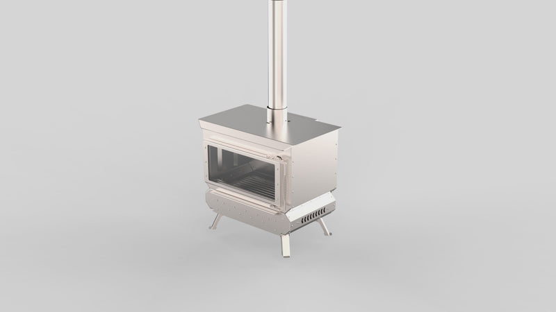 Load and play video in Gallery viewer, KingCamp Phantom Pro Wood Stove with  Secondary Combustion &amp; Power Bank-Powered Active Heat Circulation System
