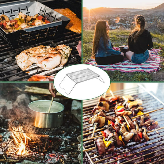 YETO POR-TABLE Campfire Grill Large 304 Stainless Steel Grilling Table