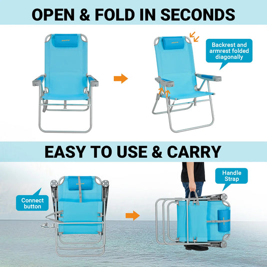 WEJOY Adjustable Beach Chair H