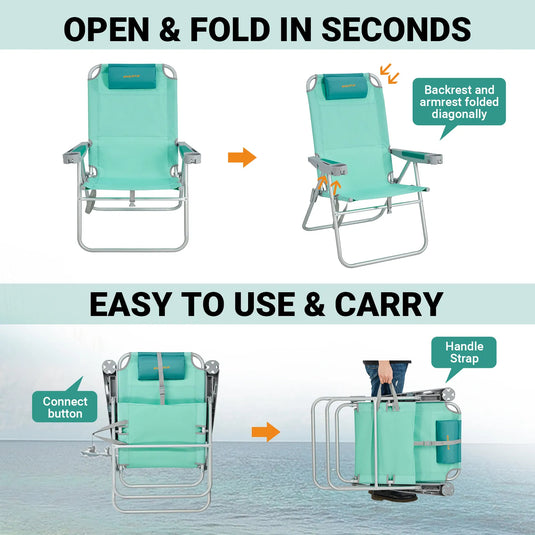 WEJOY Adjustable Beach Chair H