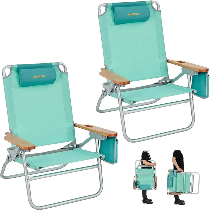 Load image into Gallery viewer, WEJOY Oversized Reclining 4 Positions Beach Chair
